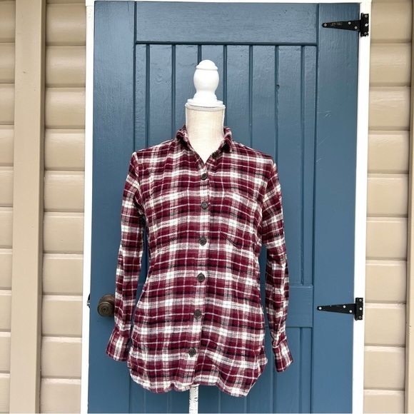 Madewell Flannel Sunday Shirt in Mahaska Plaid With pockets Women's Size XS - Picture 2 of 8